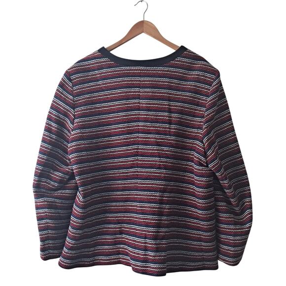 Talbots Boucle Stripe Jacket Tailored Black Red Blue White Women's Plus Size 3X - Picture 3 of 10